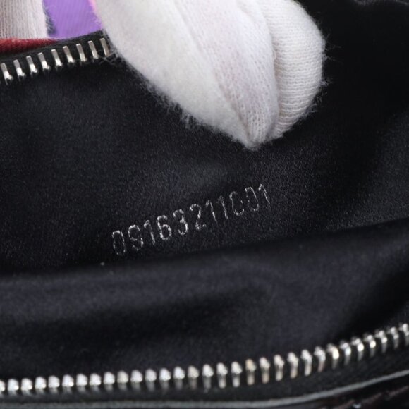 Fendi Leather Canvas Logo Shoulder Bag Purple Pink Black - Picture 9 of 9